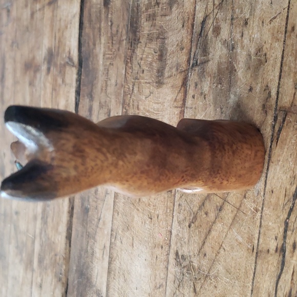 Vintage Mid Century Hand Carved wood Cat 4" tall - Picture 4 of 6